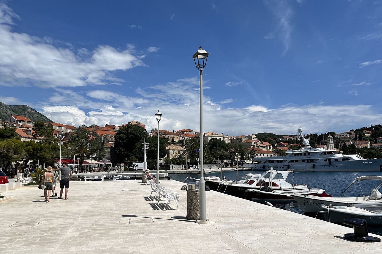 The harbour promenade in Cavtat, south of Dubrovnik